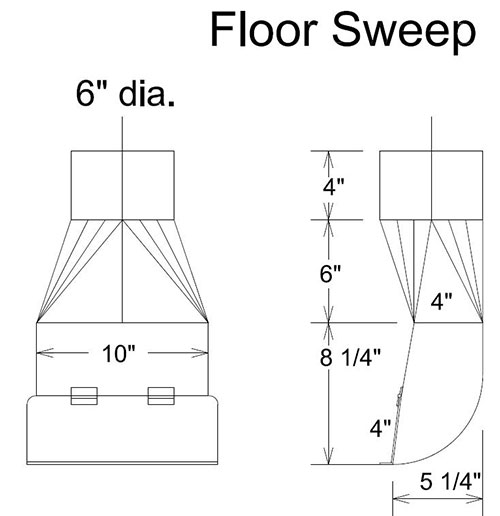 Voc Woodwork Floor Sweep - Spiral Pipe of Texas
